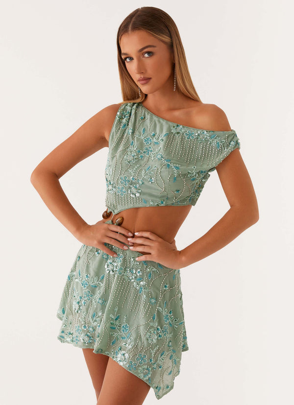 peppermayo Peppermayo Exclusive - Aletta Sequin Mini Dress - Mint