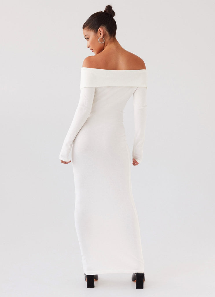 Peppermayo Peppermayo Exclusive - Alexandra Off Shoulder Knit Maxi Dress - Ivory