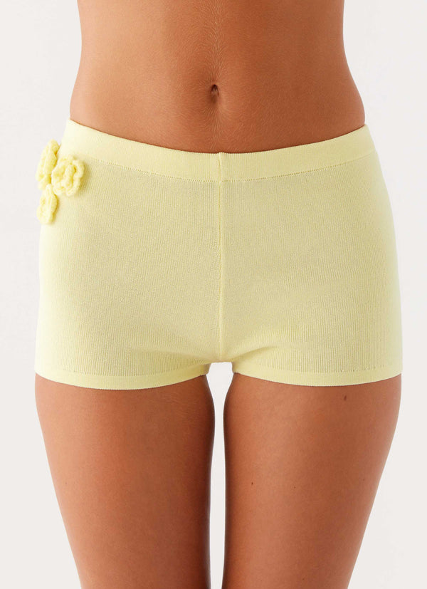 peppermayo Peppermayo Exclusive - Aliah Knit Shorts - Yellow