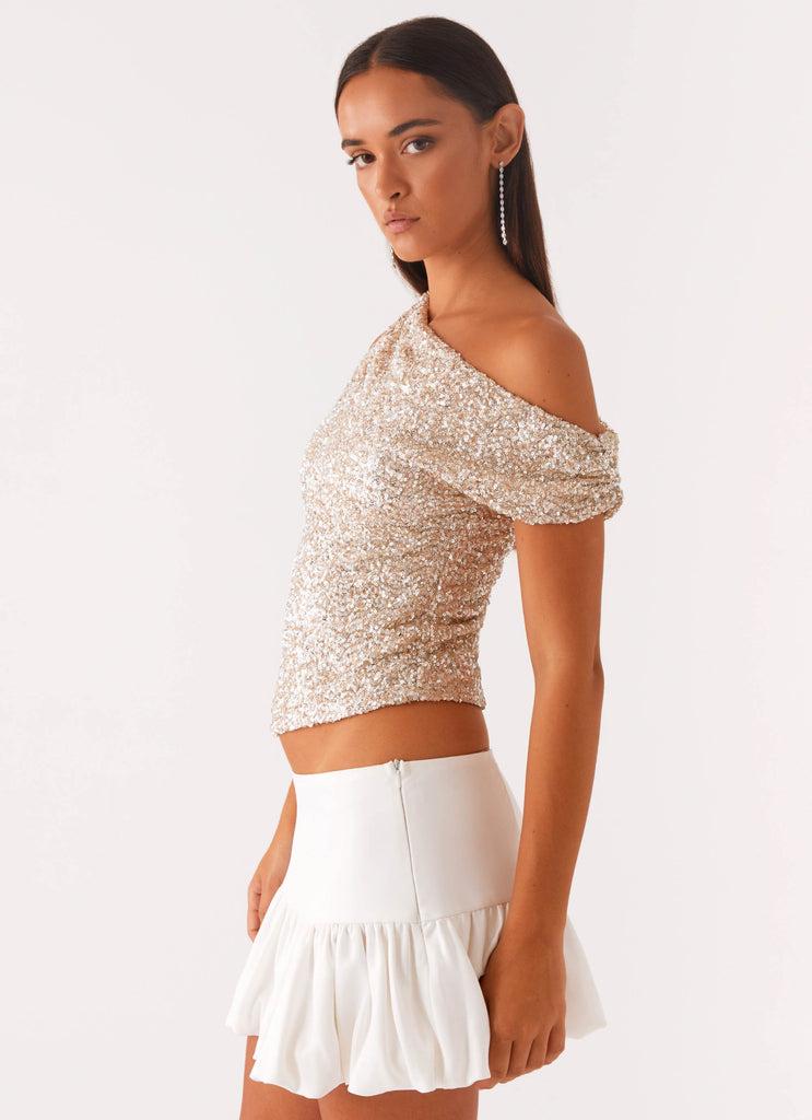 Peppermayo Peppermayo Exclusive - All Star Off Shoulder Top - Silver