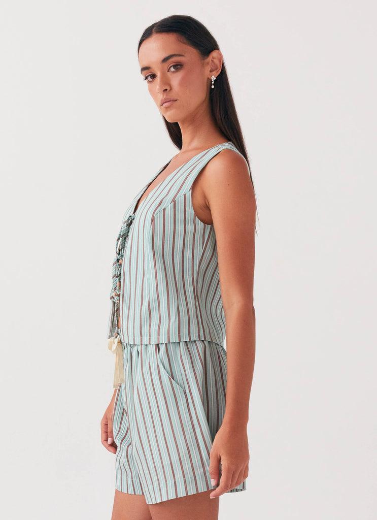 Peppermayo Peppermayo Exclusive - Allania Linen Shorts - Coastal Stripe