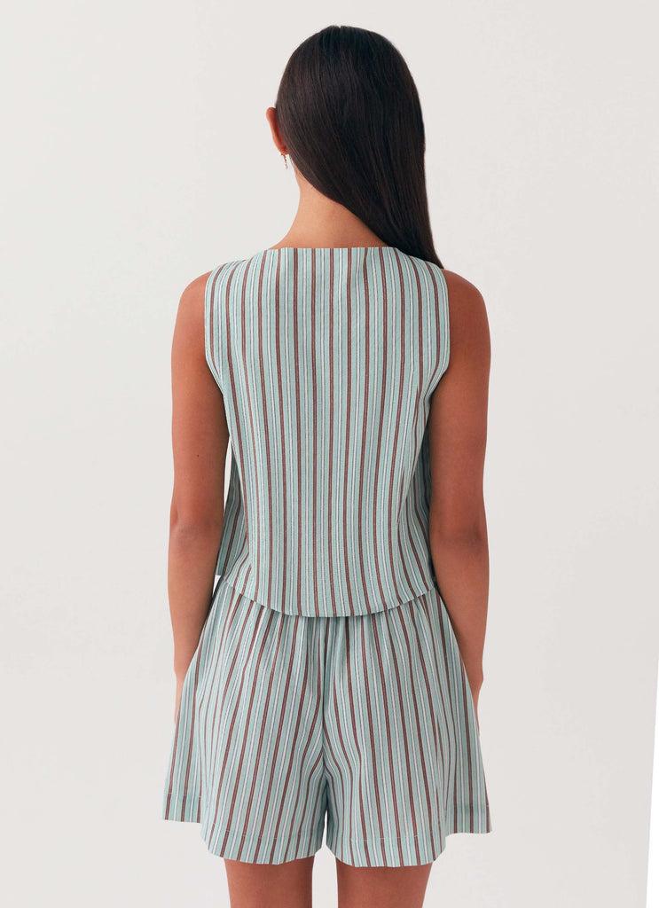Peppermayo Peppermayo Exclusive - Allania Linen Shorts - Coastal Stripe