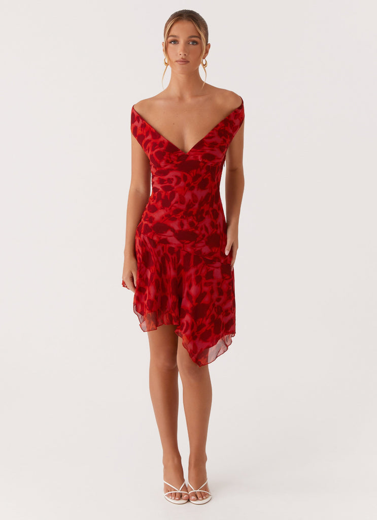 Peppermayo Peppermayo Exclusive - Alma Mini Dress - Deep Red Floral