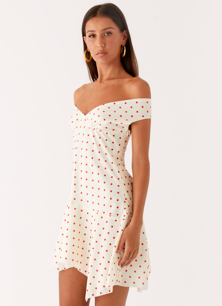 Peppermayo Peppermayo Exclusive - Alma Mini Dress - White Red Polka Dot