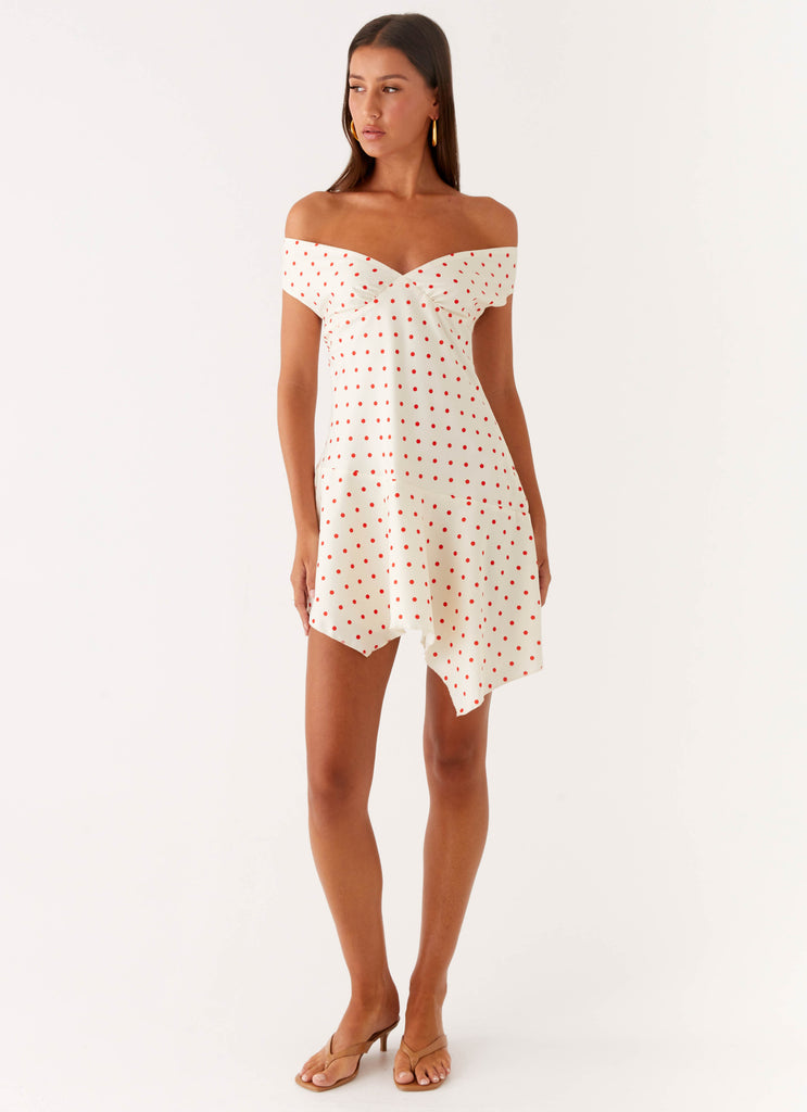 Peppermayo Peppermayo Exclusive - Alma Mini Dress - White Red Polka Dot