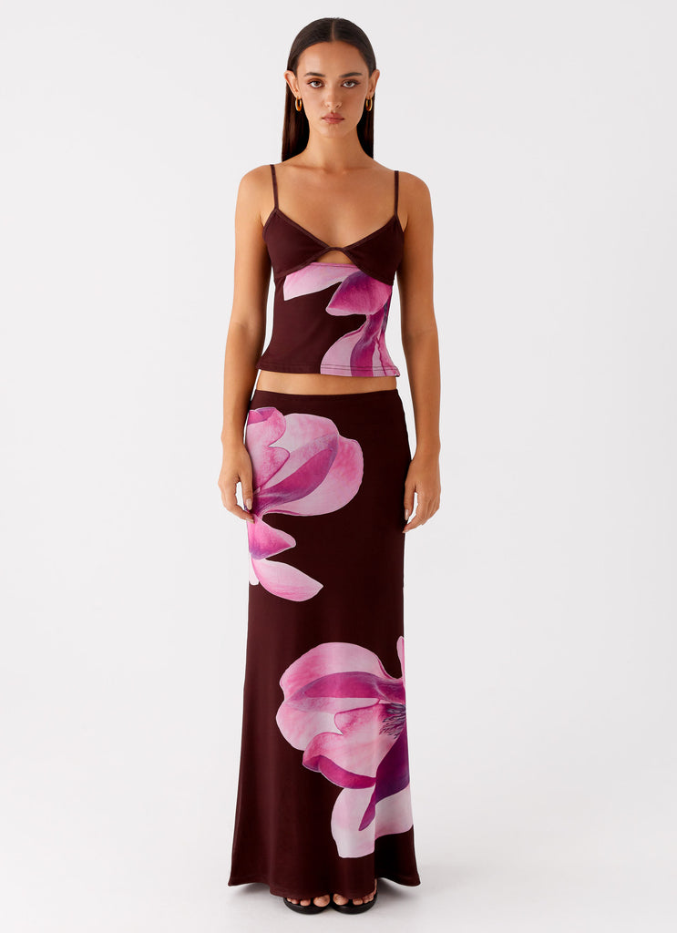 Peppermayo Peppermayo Exclusive - Alpha Maxi Skirt - Dark Chocolate
