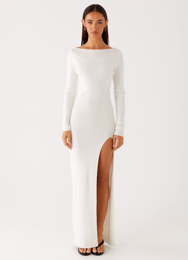 peppermayo Peppermayo Exclusive - Amalfi Knit Maxi Dress - White