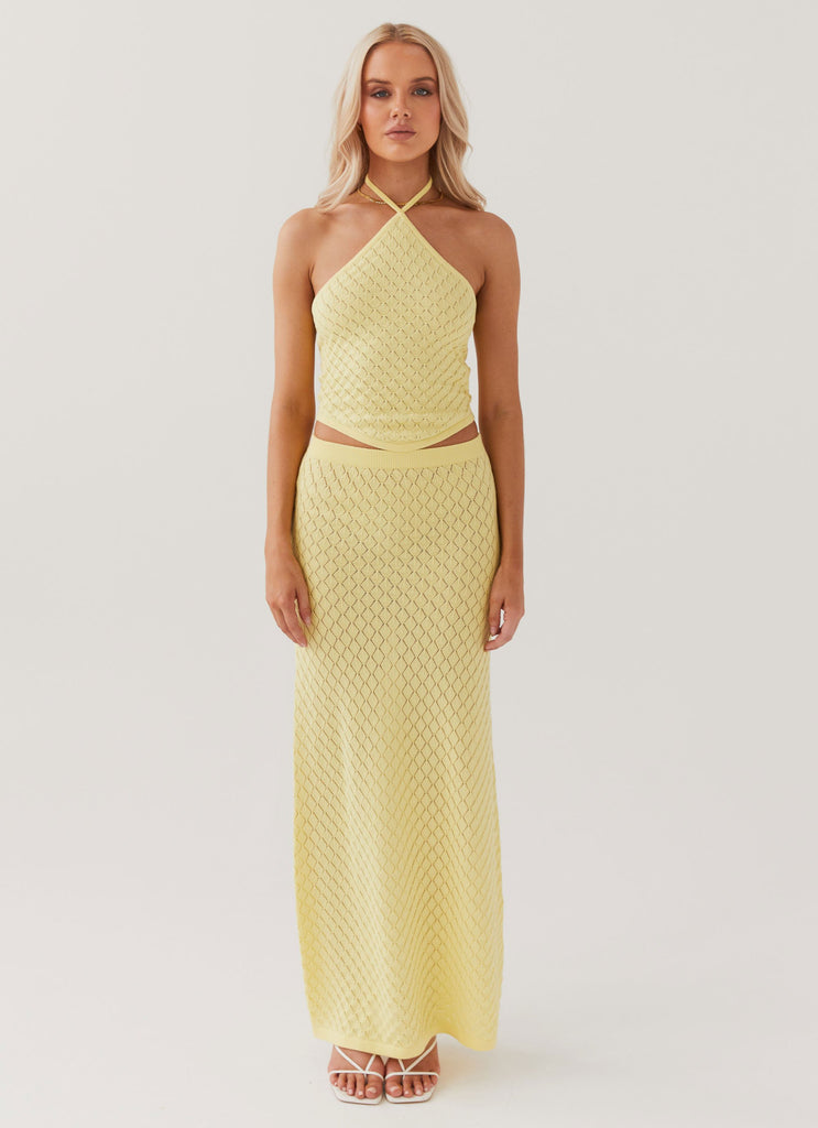 Peppermayo Peppermayo Exclusive - Amanza Knit Maxi Skirt - Lemon