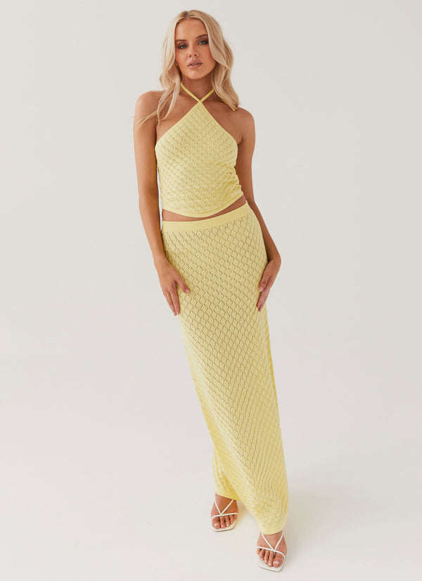 peppermayo Peppermayo Exclusive - Amanza Knit Maxi Skirt - Lemon