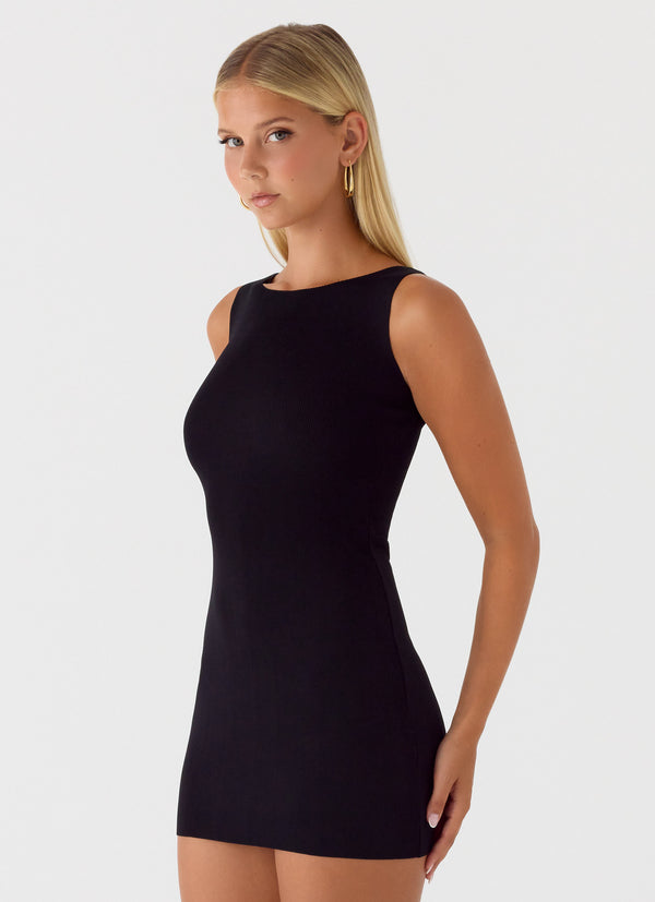 peppermayo Peppermayo Exclusive - Amaris Knit Mini Dress - Black
