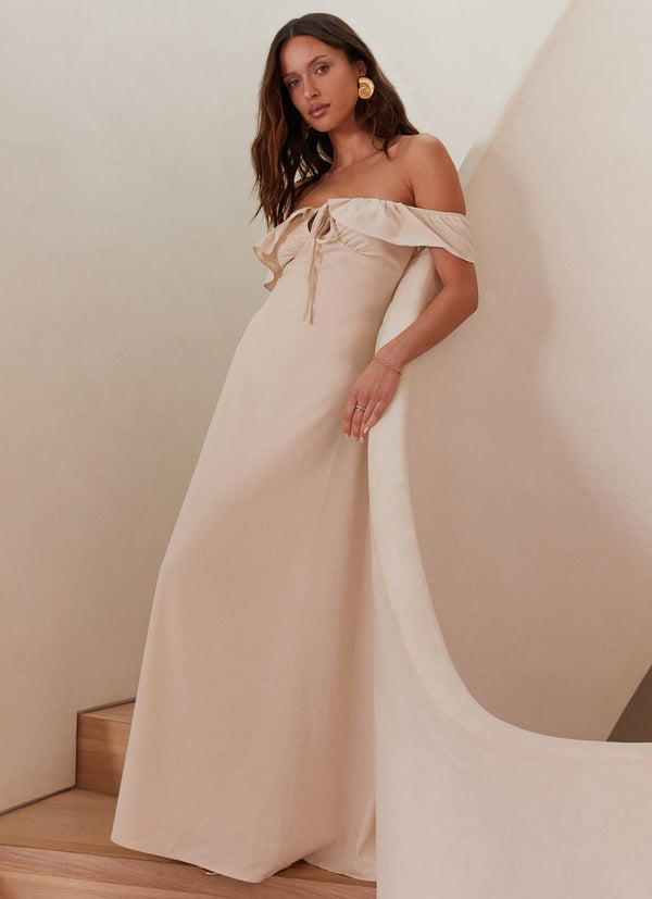 peppermayo Peppermayo Exclusive - Amarosa Linen Maxi Dress - Natural