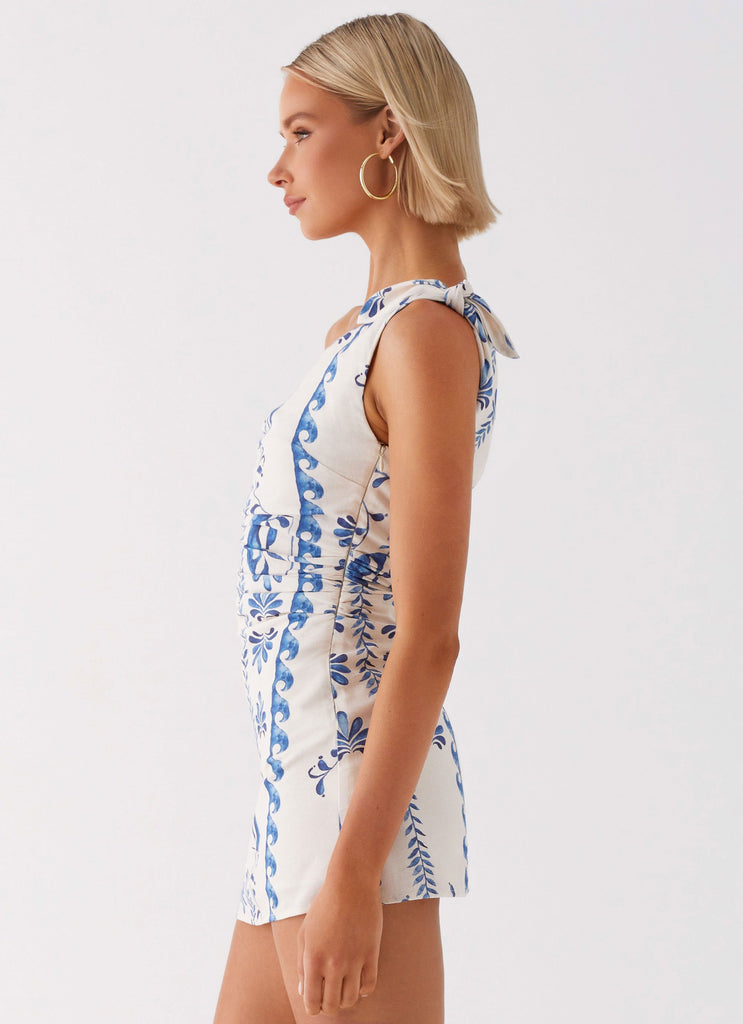 Peppermayo Peppermayo Exclusive - Amazonia Linen Mini Dress - Floral Wave