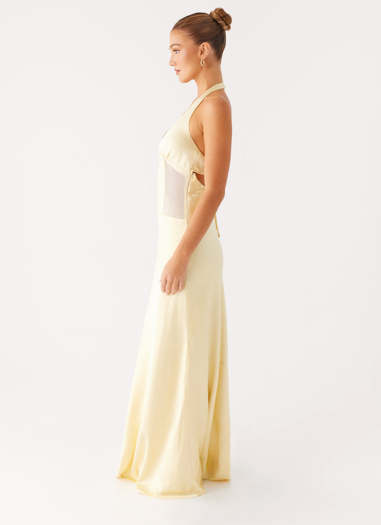 Peppermayo Peppermayo Exclusive - Ambre Mesh Panel Maxi Dress - Yellow