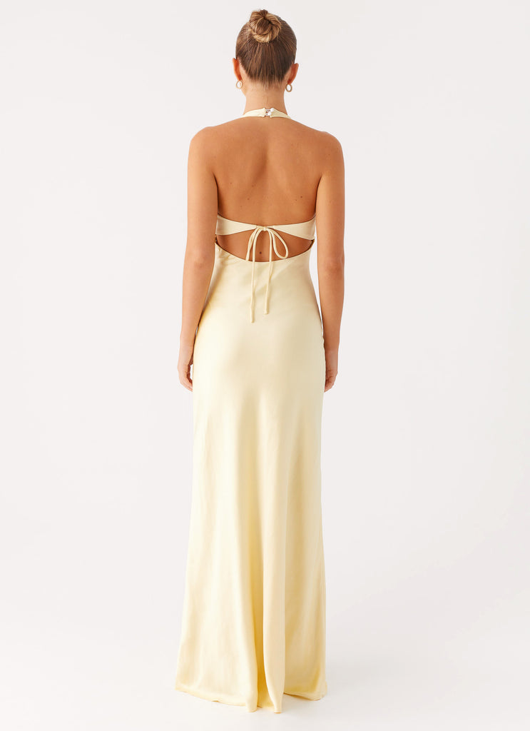 Peppermayo Peppermayo Exclusive - Ambre Mesh Panel Maxi Dress - Yellow