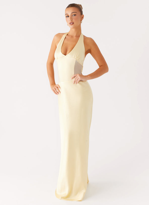 peppermayo Peppermayo Exclusive - Ambre Mesh Panel Maxi Dress - Yellow