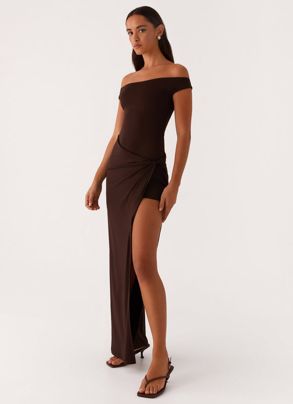 peppermayo Peppermayo Exclusive - Amerie Maxi Dress - Chocolate