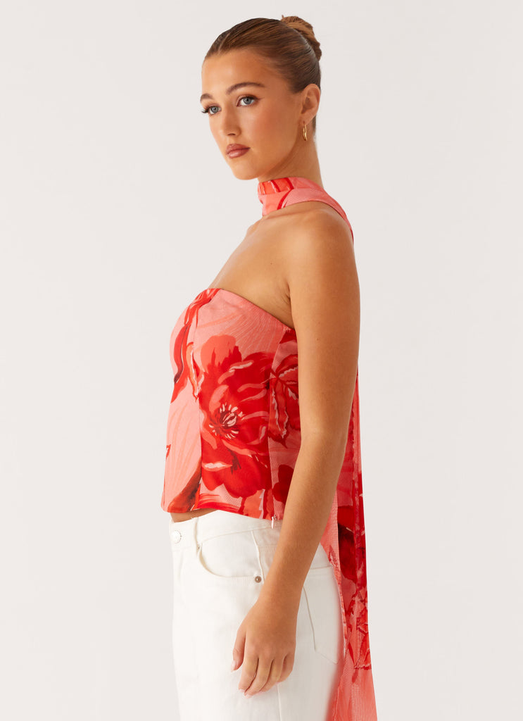 Peppermayo Peppermayo Exclusive - Anais Scarf Top - Sicily Sunset Print