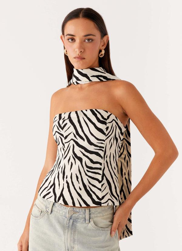 peppermayo Peppermayo Exclusive - Anais Scraf Top - Zebra