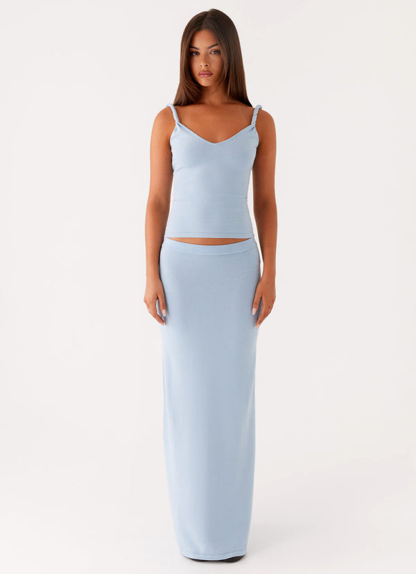 peppermayo Peppermayo Exclusive - Anastasia Knit Maxi Skirt - Blue