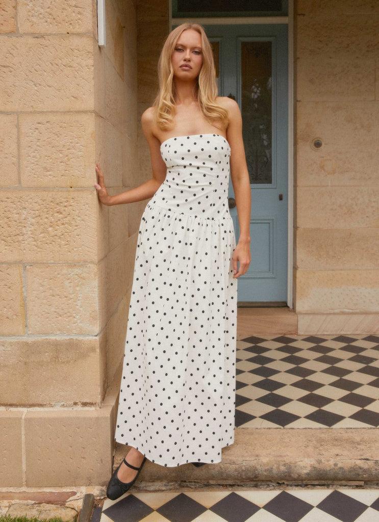 Peppermayo Peppermayo Exclusive - Andorra Maxi Dress - White Polkadot