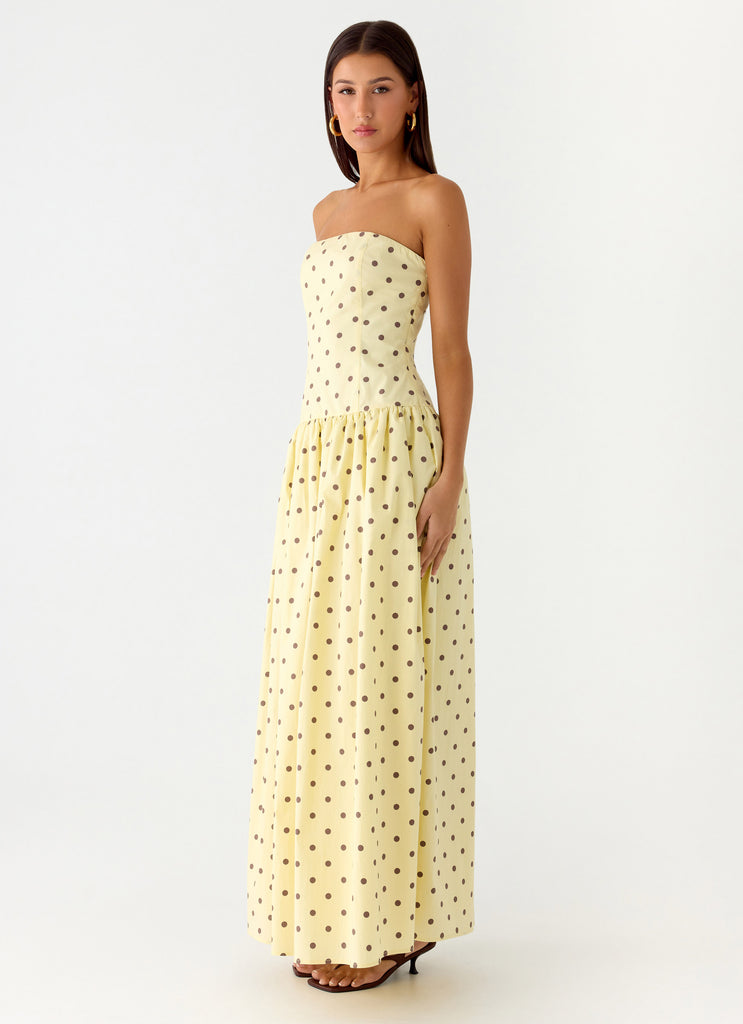 Peppermayo Peppermayo Exclusive - Andorra Maxi Dress - Yellow Polkadot