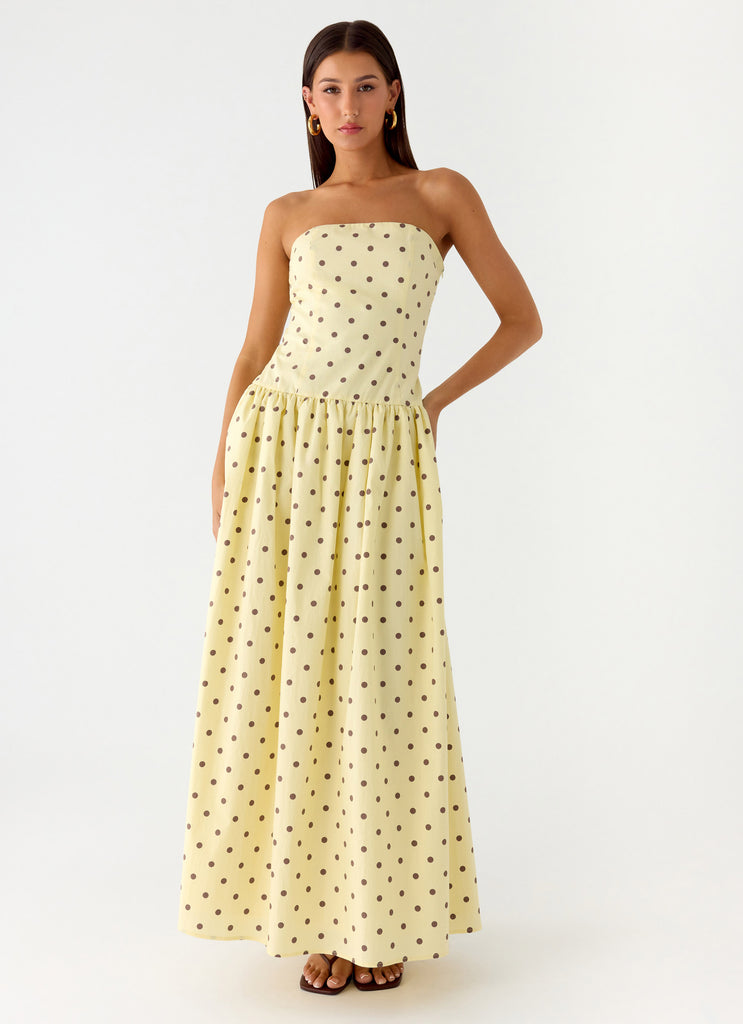 Peppermayo Peppermayo Exclusive - Andorra Maxi Dress - Yellow Polkadot
