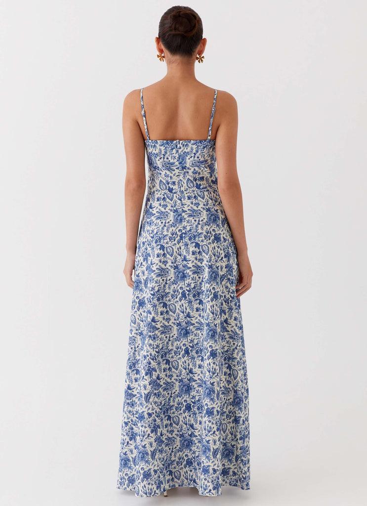 Peppermayo Peppermayo Exclusive - Angelina Linen Maxi Dress - Blue Paisley