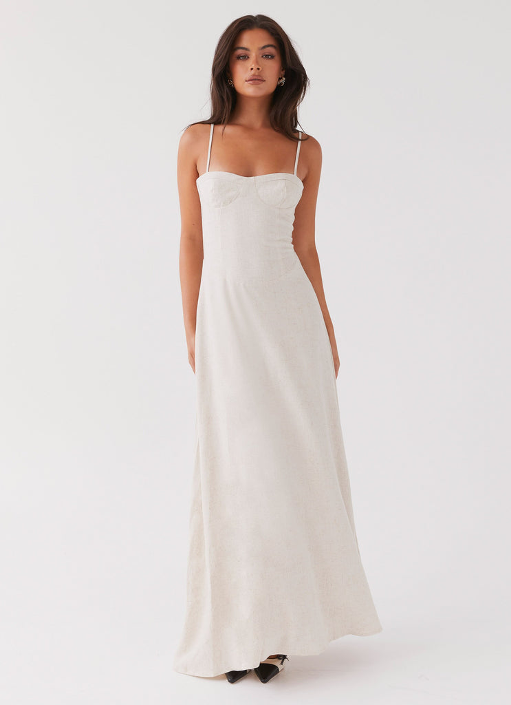 Peppermayo Peppermayo Exclusive - Angelina Linen Maxi Dress - Oatmeal