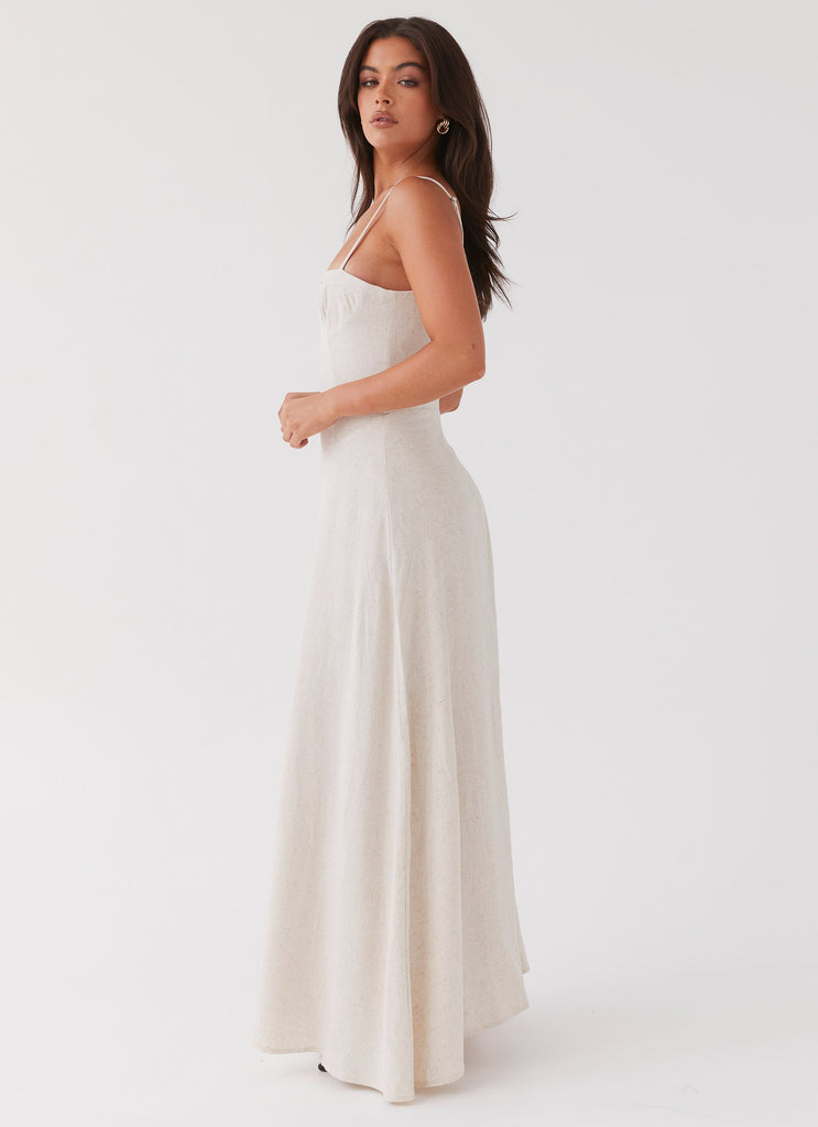 Peppermayo Peppermayo Exclusive - Angelina Linen Maxi Dress - Oatmeal