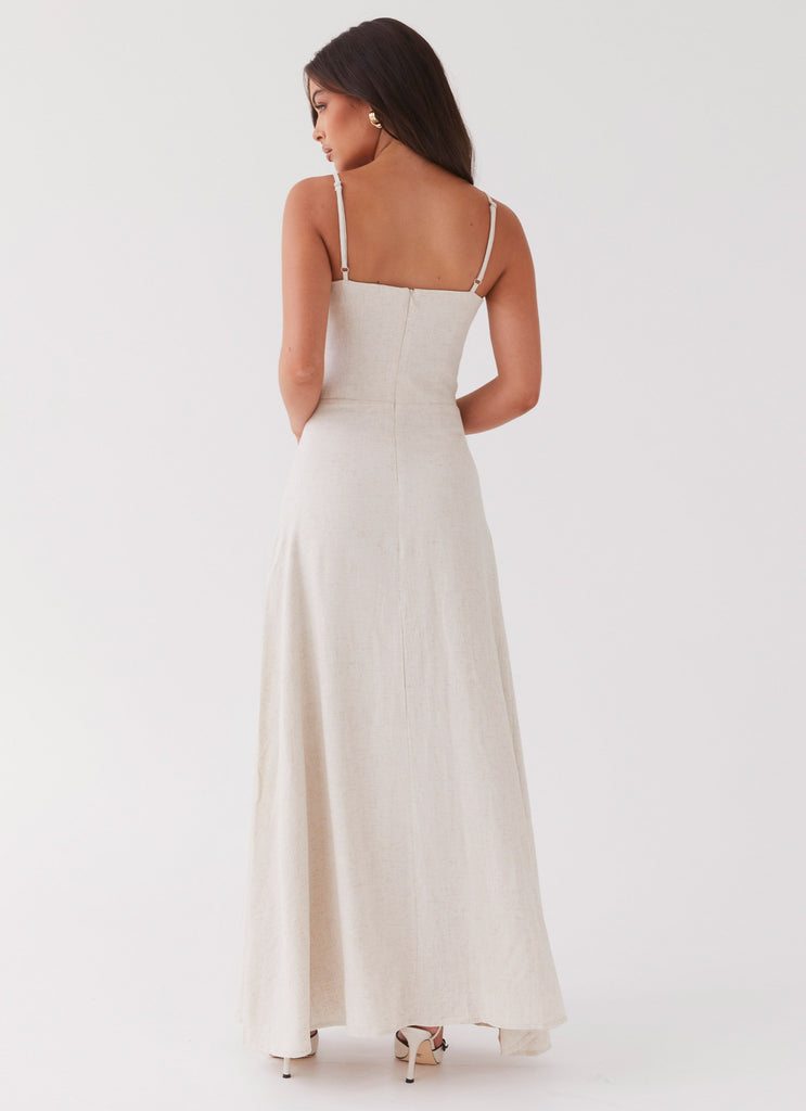 Peppermayo Peppermayo Exclusive - Angelina Linen Maxi Dress - Oatmeal