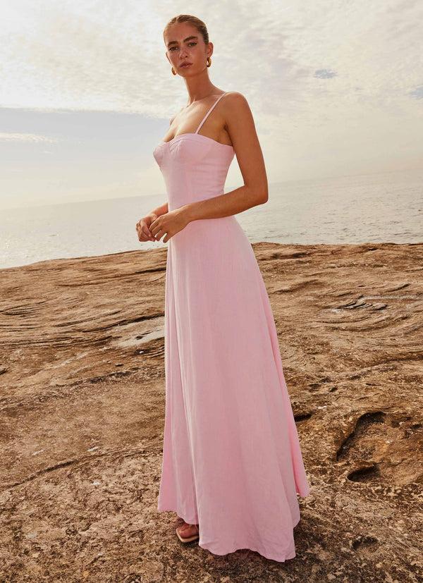 peppermayo Peppermayo Exclusive - Angelina Linen Maxi Dress - Pink Petal