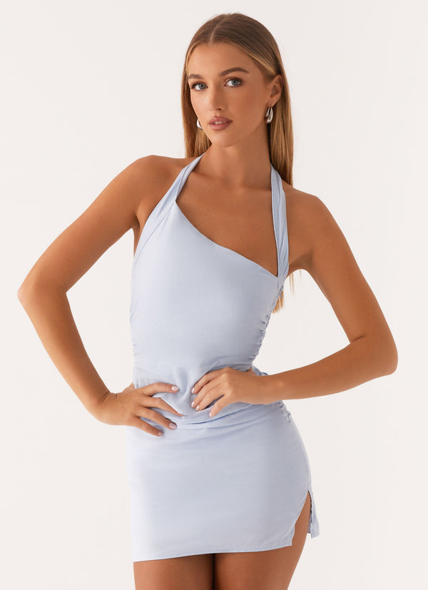 peppermayo Peppermayo Exclusive - Annalissa Linen Mini Dress - Blue