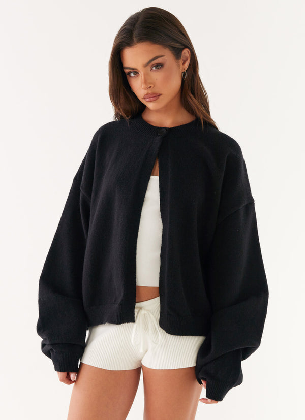 peppermayo Peppermayo Exclusive - Annie One Button Cardigan - Black