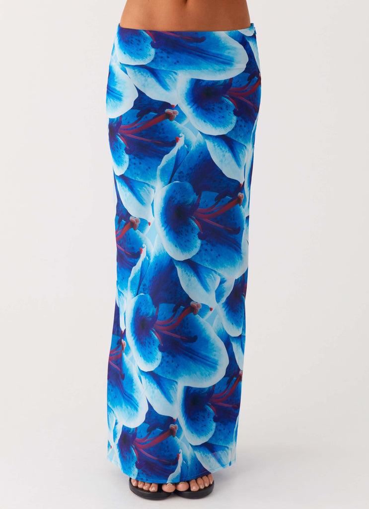 Peppermayo Peppermayo Exclusive - Another Life Chiffon Maxi Skirt - Turquoise Floral