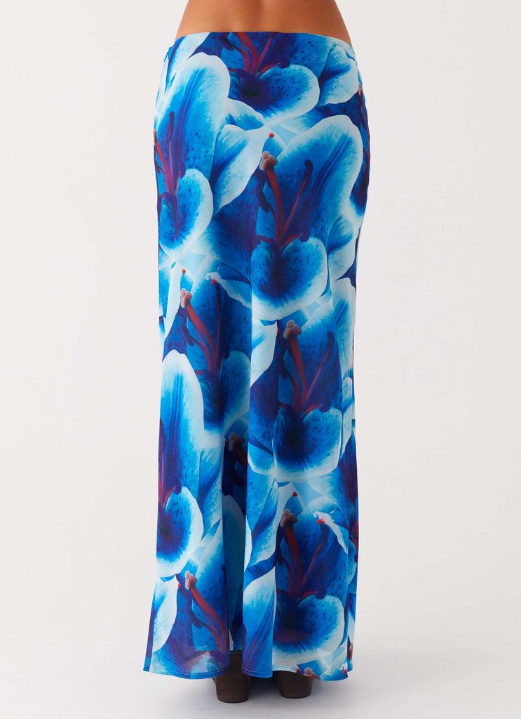 Peppermayo Peppermayo Exclusive - Another Life Chiffon Maxi Skirt - Turquoise Floral