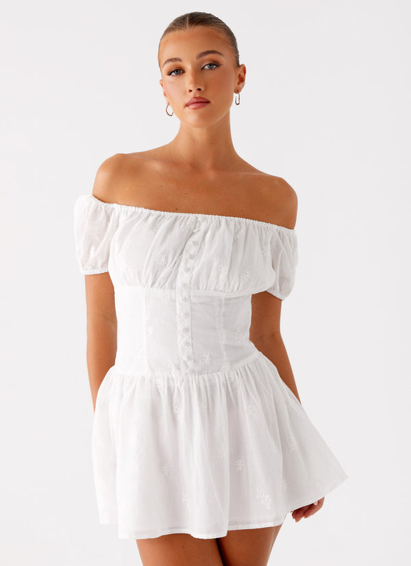 peppermayo Peppermayo Exclusive - Anthem Cotton Mini Dress - Ivory