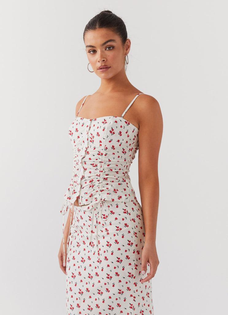 Peppermayo Peppermayo Exclusive - Ariana Linen Bustier Top - Poppy Floral