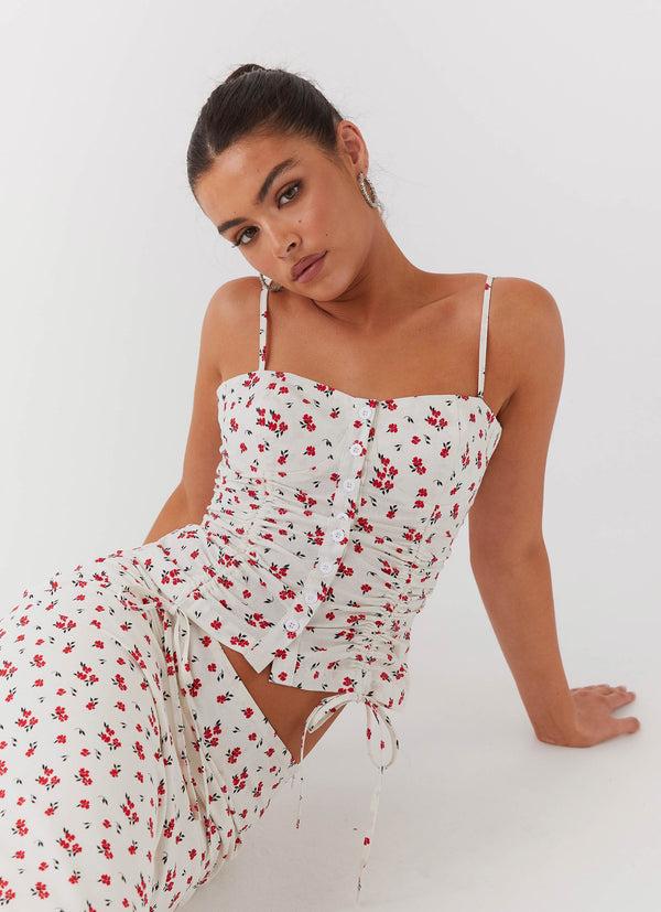 peppermayo Peppermayo Exclusive - Ariana Linen Bustier Top - Poppy Floral