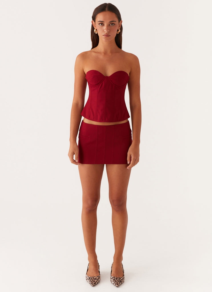Peppermayo Peppermayo Exclusive - Armelle Corset Top - Maroon