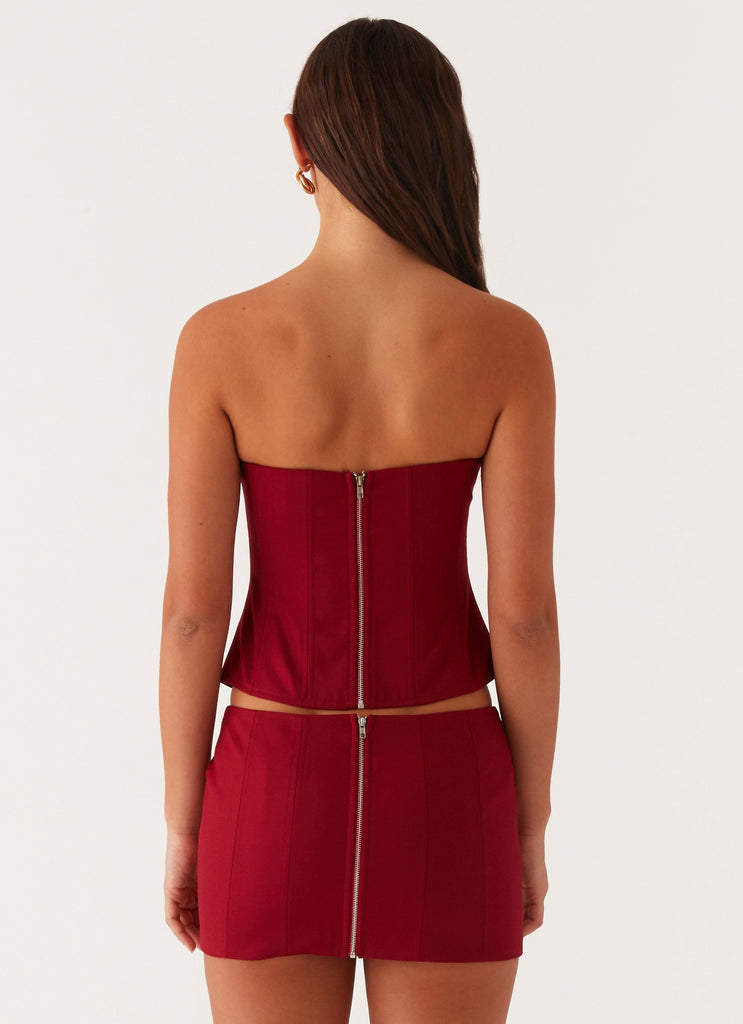 Peppermayo Peppermayo Exclusive - Armelle Corset Top - Maroon