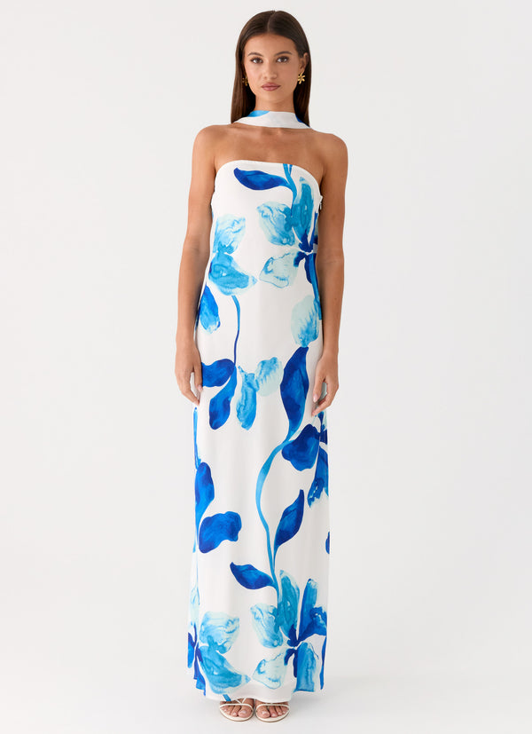 peppermayo Peppermayo Exclusive - Ashelle Chiffon Maxi Dress - Cerulean Bloom