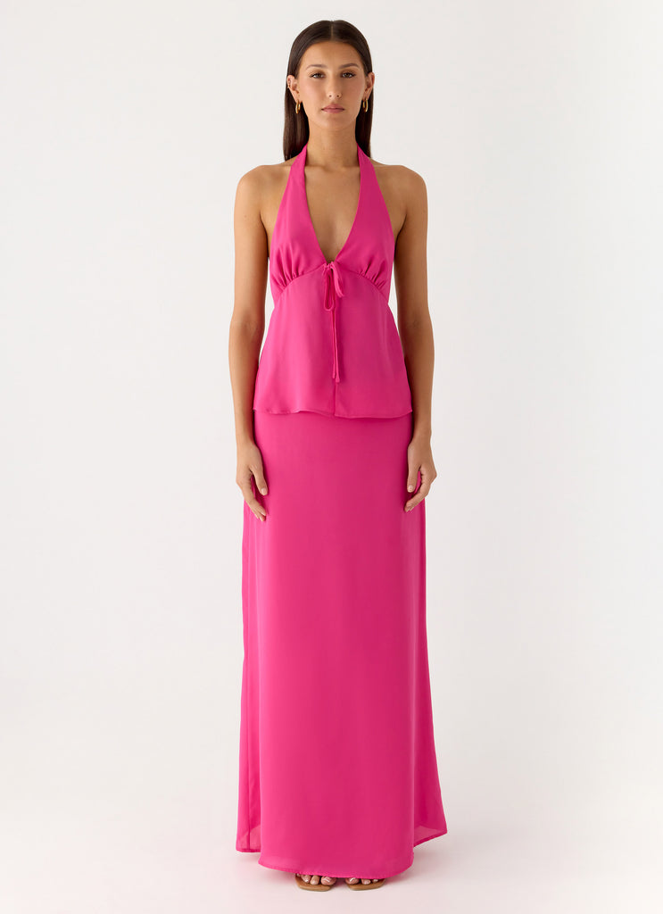 Peppermayo Peppermayo Exclusive - Ashlea Tie Front Top - Fuchsia