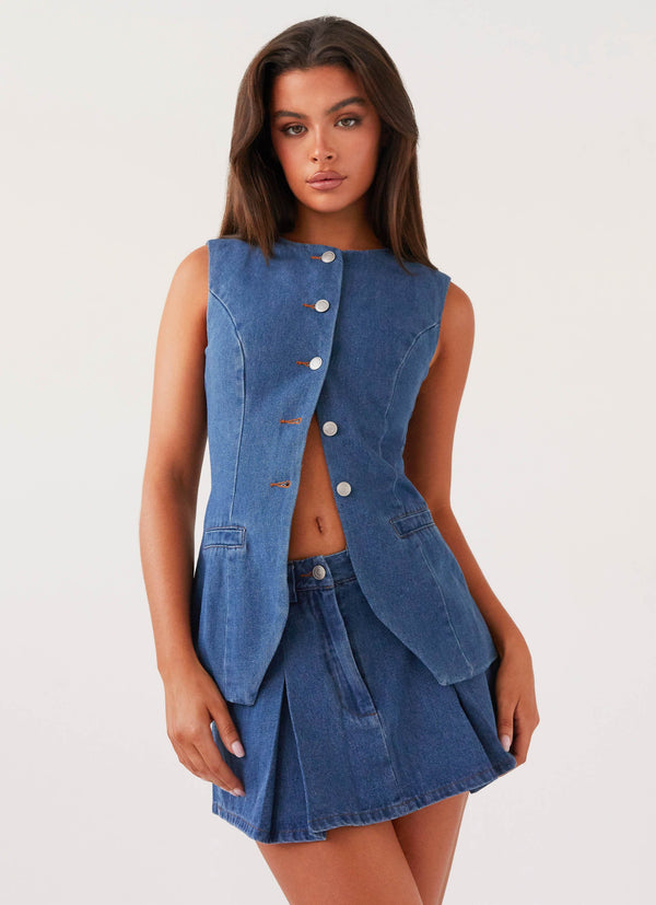 peppermayo Peppermayo Exclusive - Ashlyn Denim Mini Skirt - Indigo