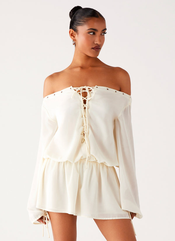 peppermayo Peppermayo Exclusive - Astaria Mini Dress - Ivory