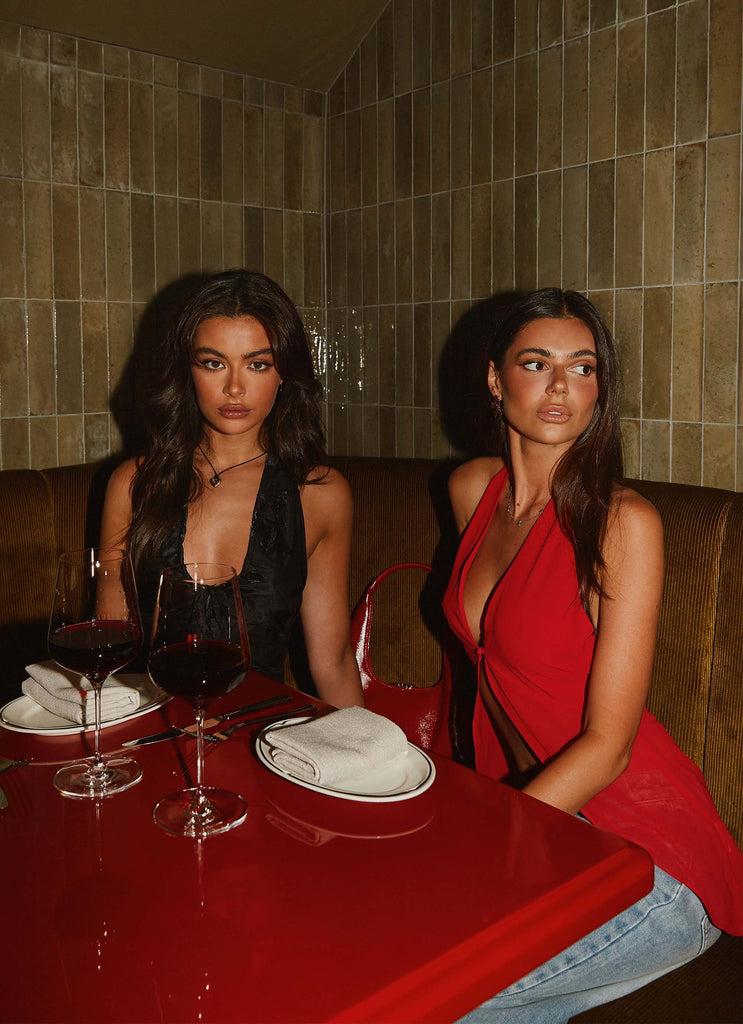Peppermayo Peppermayo Exclusive - At Last Halterneck Top - Rouge Red