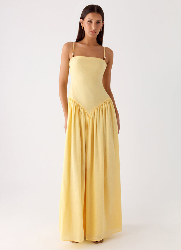 peppermayo Peppermayo Exclusive - Aura Linen Maxi Dress - Lemon
