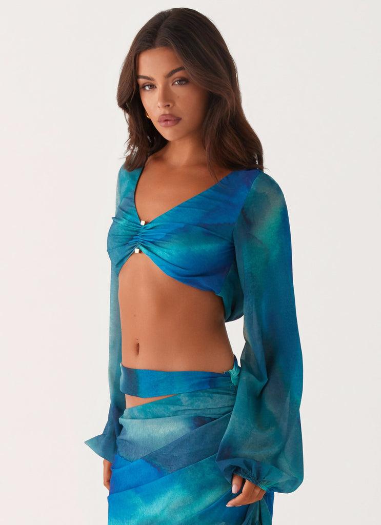 Peppermayo Peppermayo Exclusive - Austin Long Sleeve Top - Blue Tie Dye
