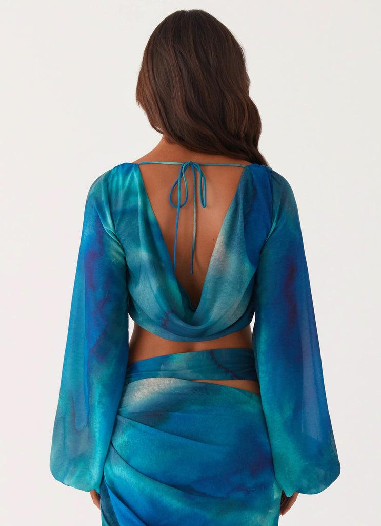 Peppermayo Peppermayo Exclusive - Austin Long Sleeve Top - Blue Tie Dye