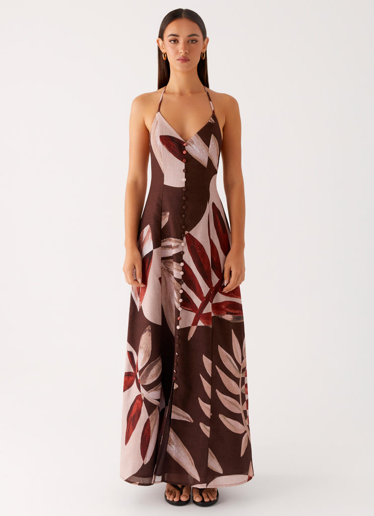 Peppermayo Peppermayo Exclusive - Autumn Linen Maxi Dress - Cinnamon Palm