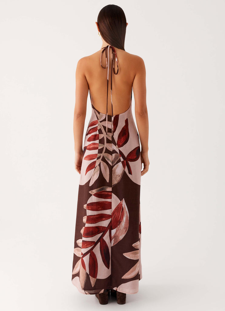 Peppermayo Peppermayo Exclusive - Autumn Linen Maxi Dress - Cinnamon Palm